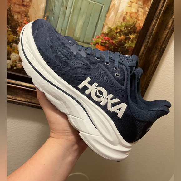 HOKA Clifton 10 Shoes  Navy/White - Picture 8 of 16